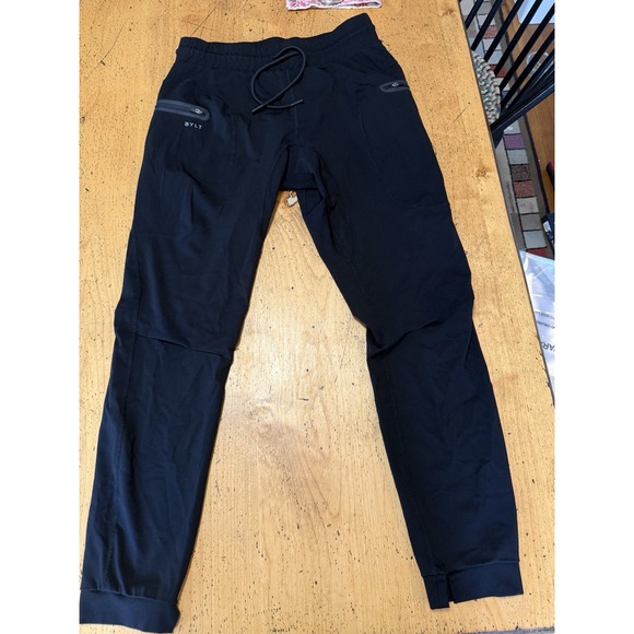 BYLT Basics Other - BYLT Elite Jogger Pants Mens Large Black Athletic Performance Zipper Pockets Fla